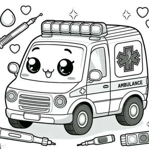 Xe cứu thương mặt cười giữa trái tim