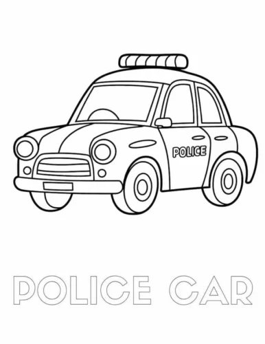 Xe cảnh sát dưới chữ Police Car