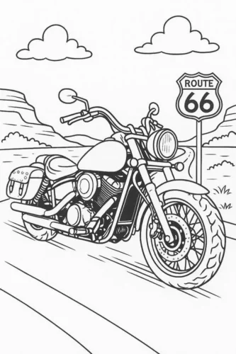 Mô tô bên biển Route 66