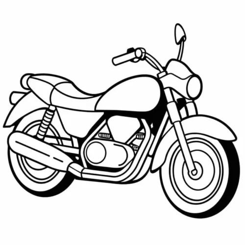 Tranh tô màu mô tô nét đậm cỡ lớn