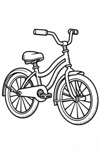 Mẫu tô màu xe đạp trẻ em nét mảnh