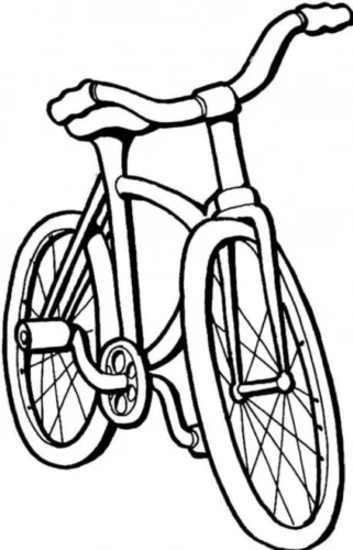 Hình tô màu xe đạp nhìn chéo nét đậm