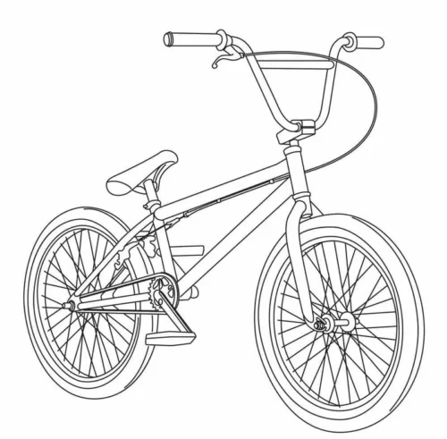 Tranh tô màu xe đạp BMX nét mảnh