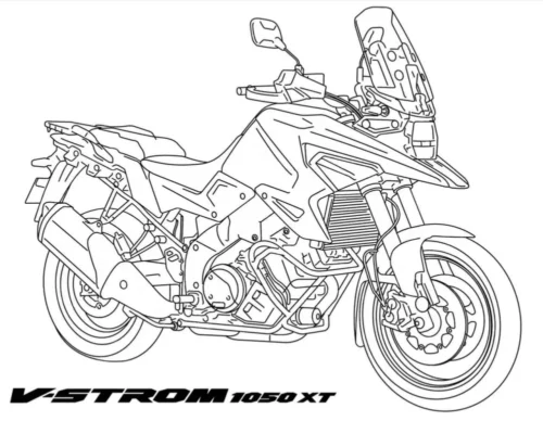 Tranh tô màu mô tô đường trường V-Strom