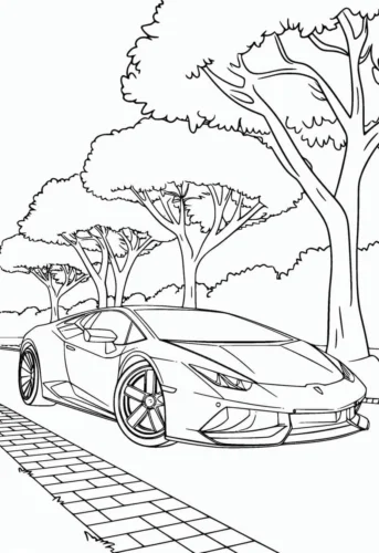 Siêu xe giữa hàng cây