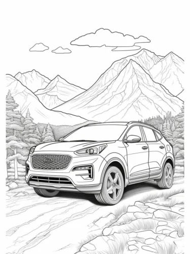 Xe SUV trước núi