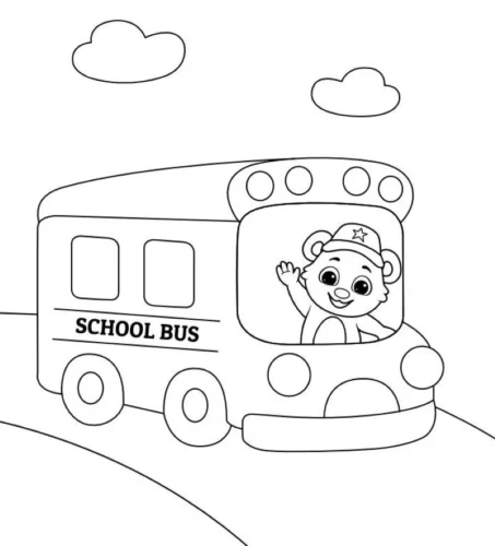 Xe buýt trường học chở gấu
