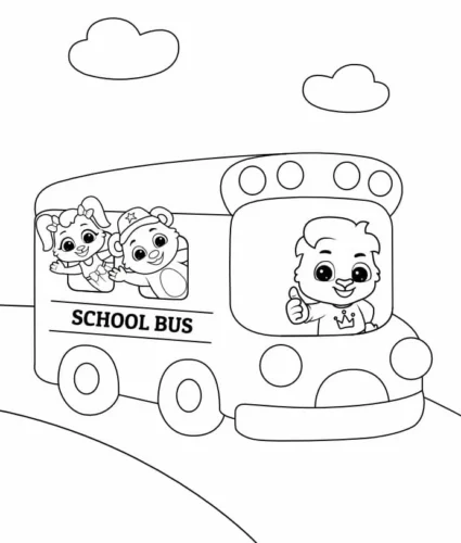Các bạn gấu trên xe buýt trường học