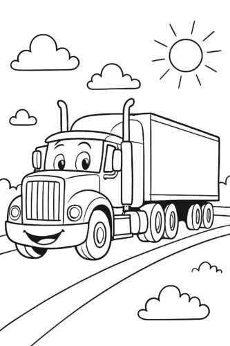 Xe container mặt cười dưới mặt trời