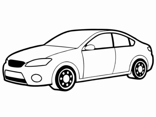 Tranh tô màu xe sedan đơn giản