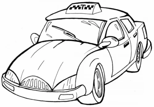Mẫu tô màu taxi nhìn chéo