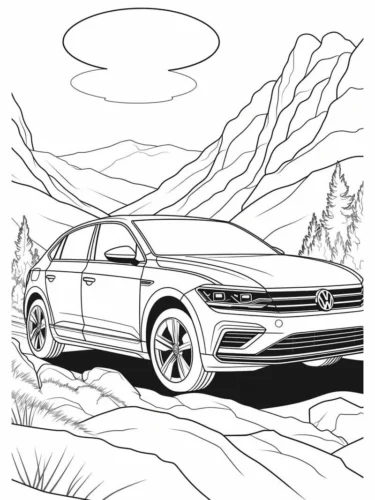 Xe sedan trên đường núi tuyết
