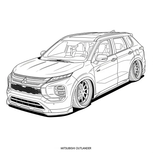 Tranh tô màu xe SUV nét mảnh