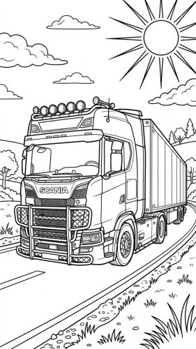 Xe container dưới mặt trời