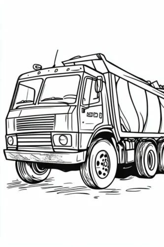 Tranh tô màu xe bồn chở hàng