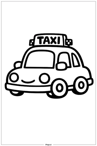 Hình tô màu taxi mặt cười nhỏ
