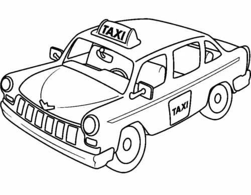 Mẫu tô màu taxi cổ