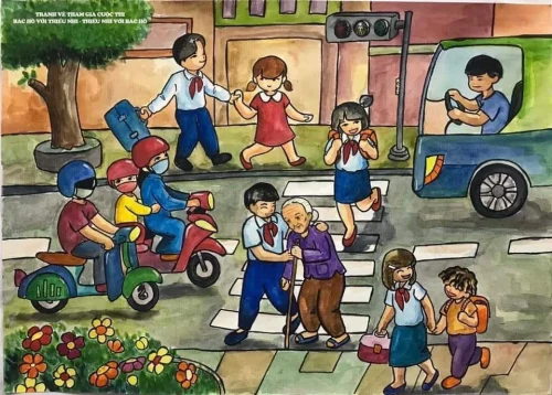 Vẽ tranh an toàn giao thông 2