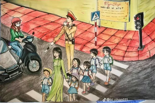 Vẽ tranh an toàn giao thông 5