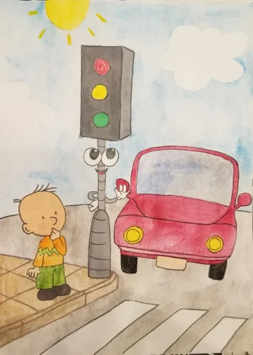 Vẽ tranh an toàn giao thông 6