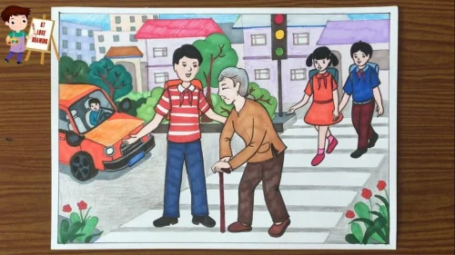 Vẽ tranh an toàn giao thông 11