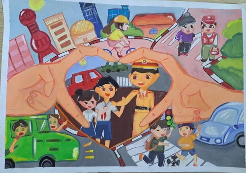 Vẽ tranh an toàn giao thông 28