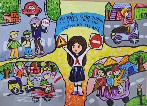 Vẽ tranh an toàn giao thông 38