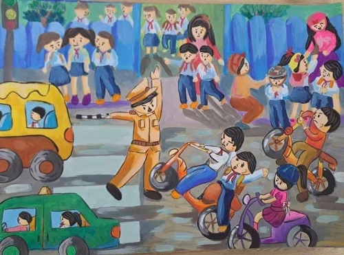 Vẽ tranh an toàn giao thông 49