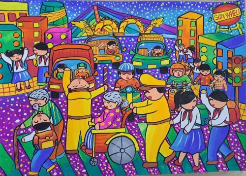 Vẽ tranh an toàn giao thông 51