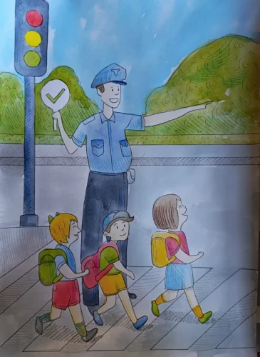 Vẽ tranh an toàn giao thông 52