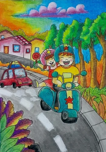 Vẽ tranh an toàn giao thông 56