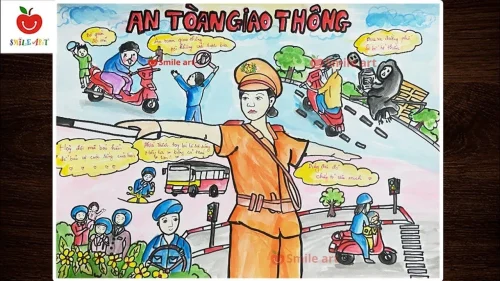 Vẽ tranh an toàn giao thông 17