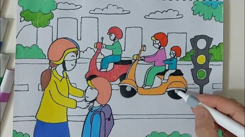 Vẽ tranh an toàn giao thông 18