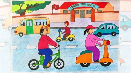 Vẽ tranh an toàn giao thông 52