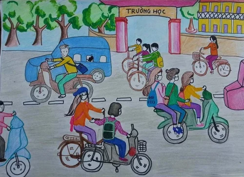 Vẽ tranh an toàn giao thông 56