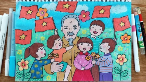 Tranh vẽ Bác Hồ 10