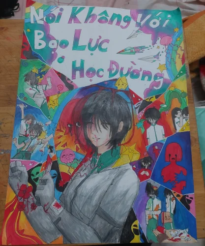 Vẽ tranh bạo lực học đường 1