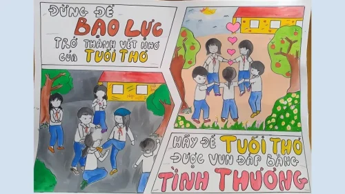 Vẽ tranh bạo lực học đường 5