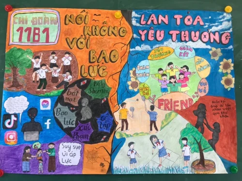 Vẽ tranh bạo lực học đường 13