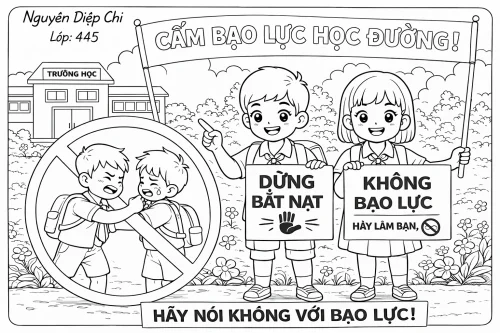 Vẽ tranh bạo lực học đường 28