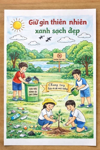 Vẽ tranh bảo vệ môi trường 34