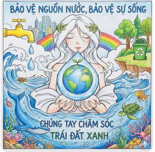 Vẽ tranh bảo vệ nguồn nước 14