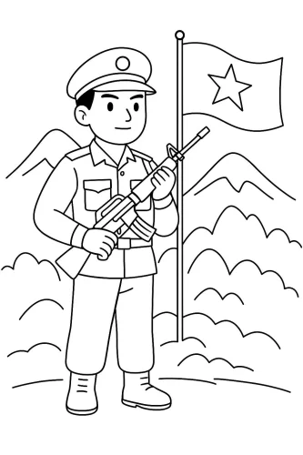 Tranh vẽ chú bộ đội 6