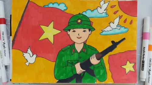 Tranh vẽ chú bộ đội 11
