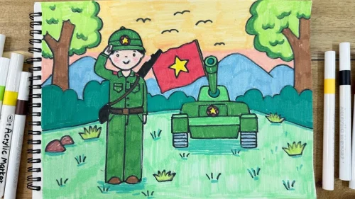 Tranh vẽ chú bộ đội 16