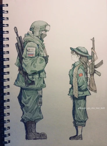 Tranh vẽ chú bộ đội 17
