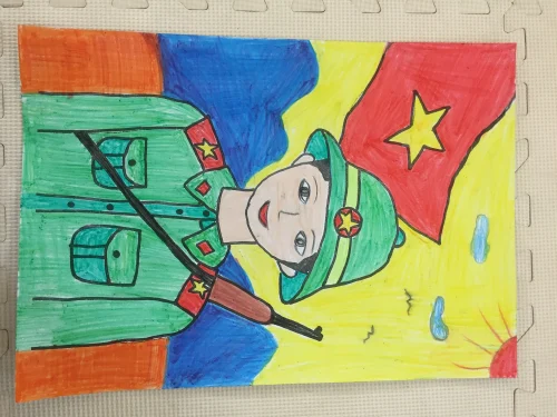 Tranh vẽ chú bộ đội 18