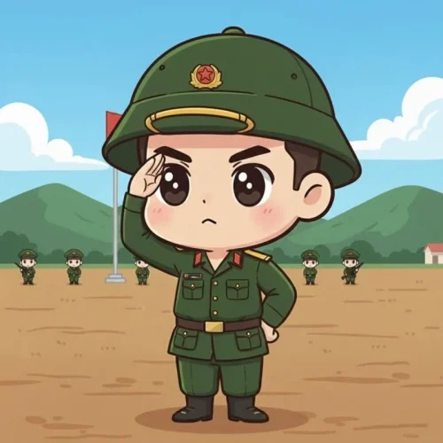Tranh vẽ chú bộ đội 19