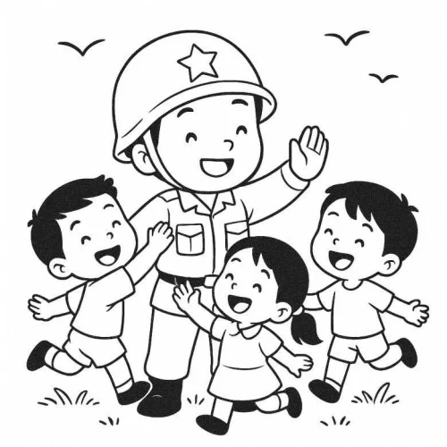 Tranh vẽ chú bộ đội 20