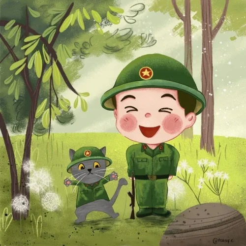 Tranh vẽ chú bộ đội 41